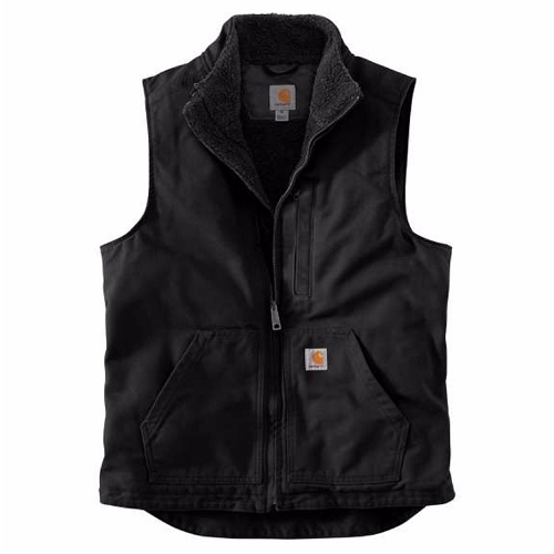 SHERPA LINED MOCK NECK VEST - BLACK Photo