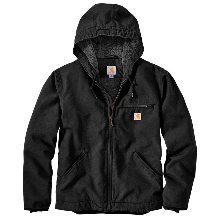 WASHED DUCK SHERPA JACKET - BLACK Photo