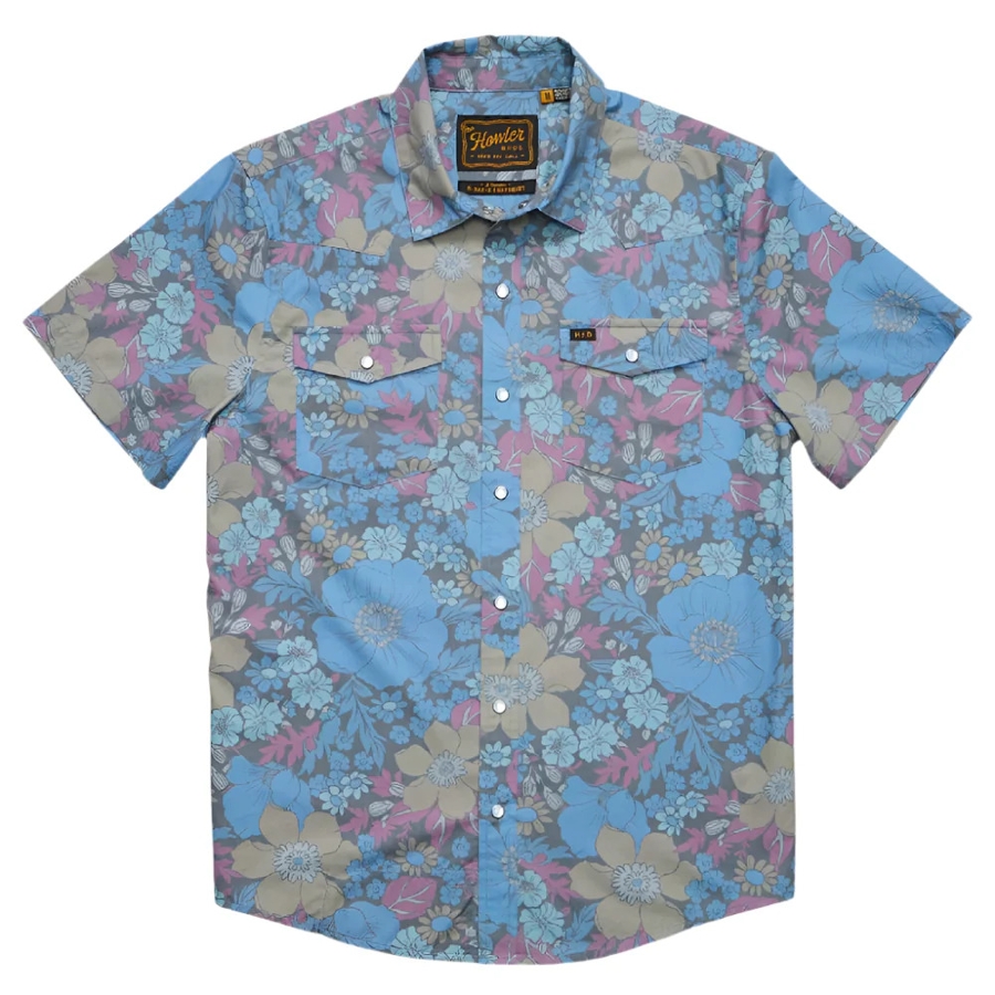 H BAR B SNAPSHIRT - Blue Photo