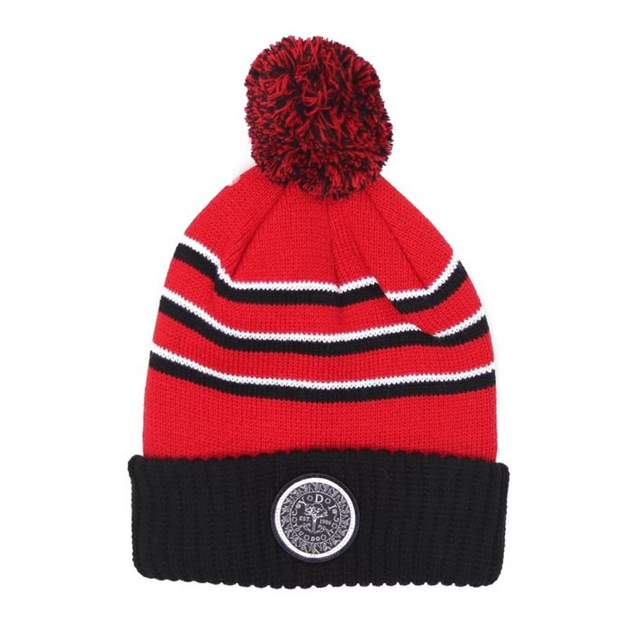 VINTAGE STRIPED BEANIE - Red Photo