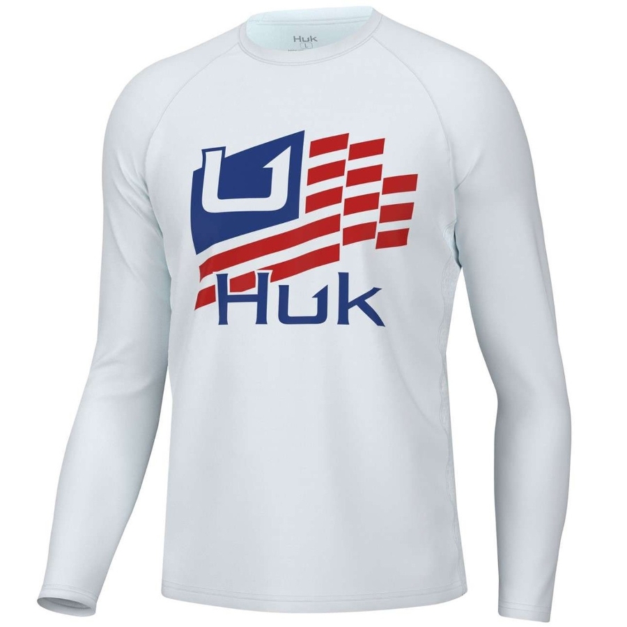 M HUK STRIPES PURSUIT LS - WHITE Photo